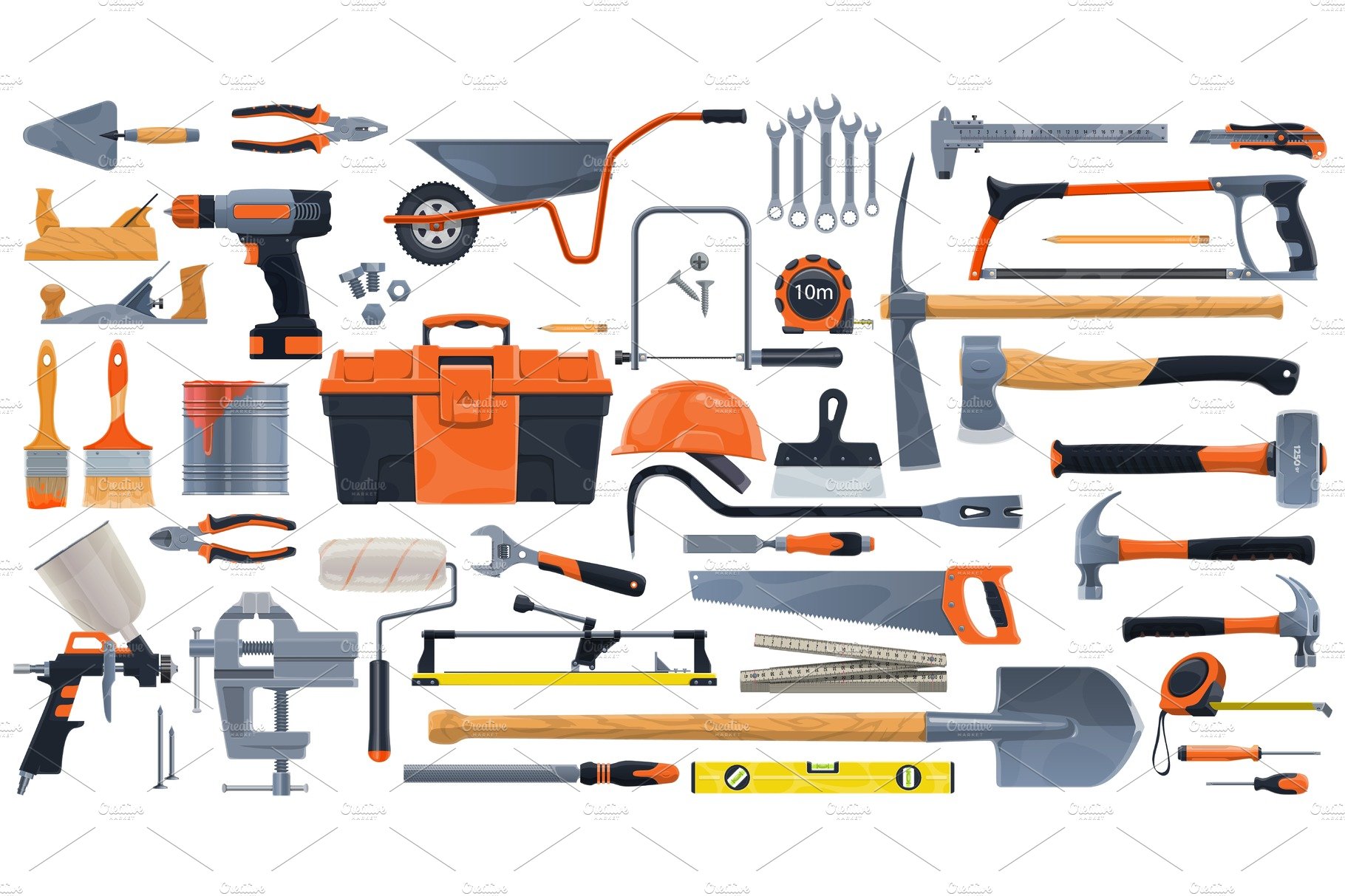 Construction, DIY and repair tools cover image.