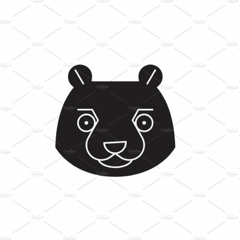 Beaver head black vector concept cover image.