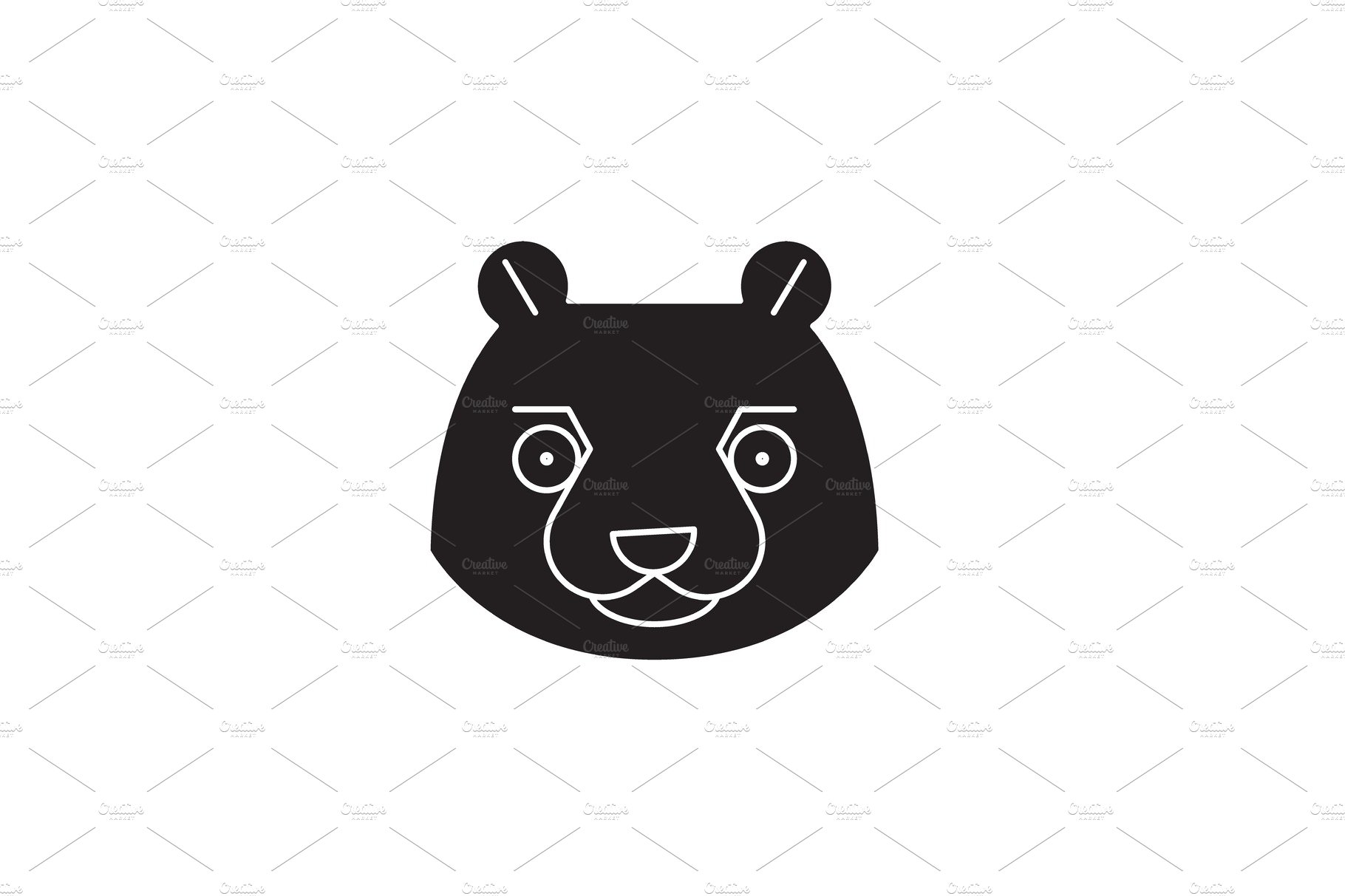 Beaver head black vector concept cover image.