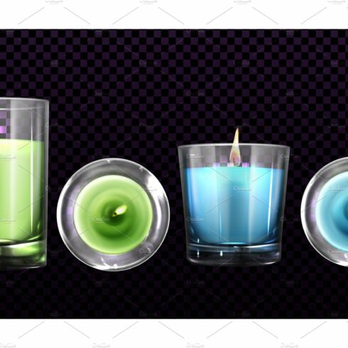Burning candles in glass jars front cover image.