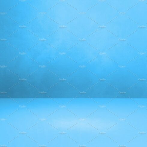 Empty blue concrete interior background cover image.