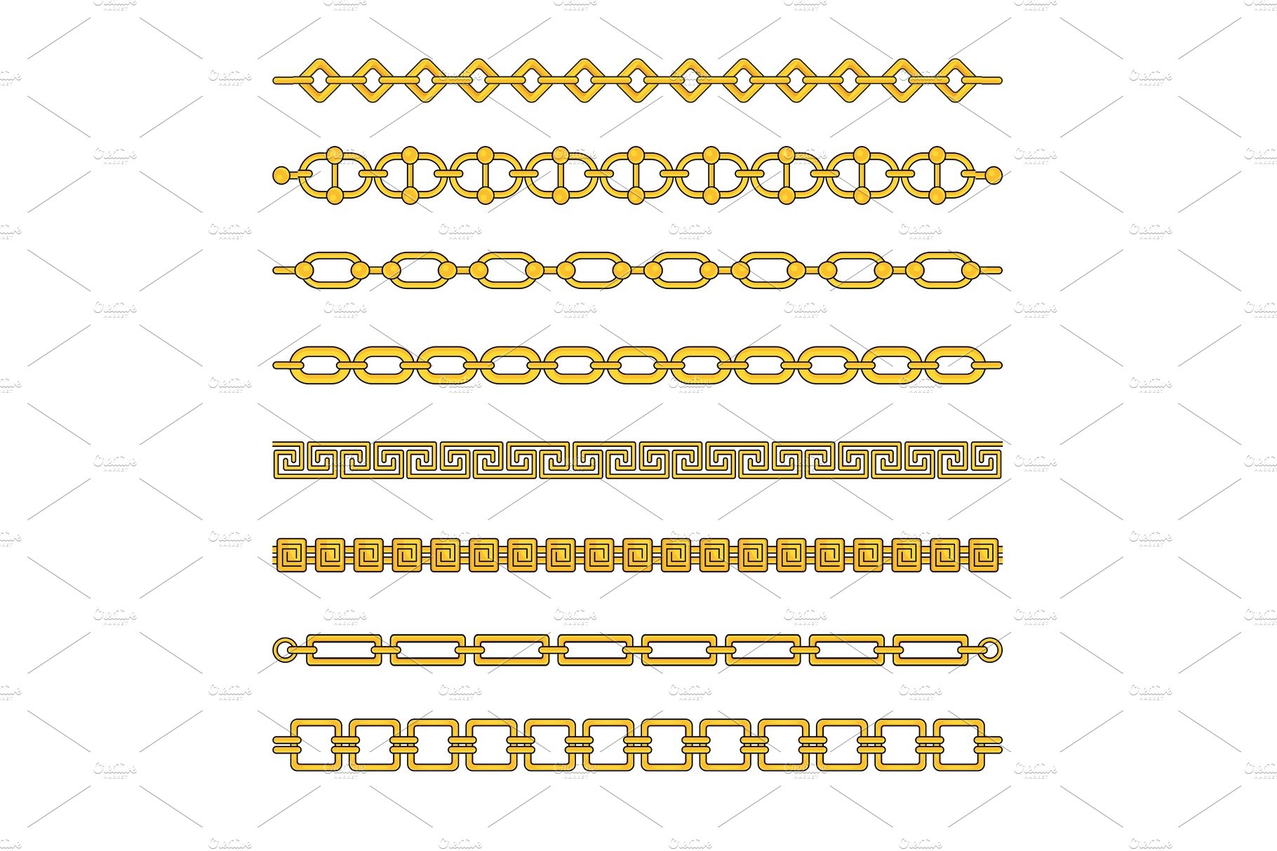 Gold chains with different weaving cover image.