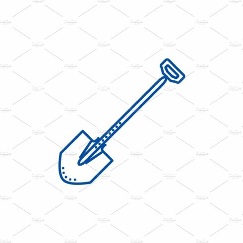 Shovel line icon concept. Shovel cover image.