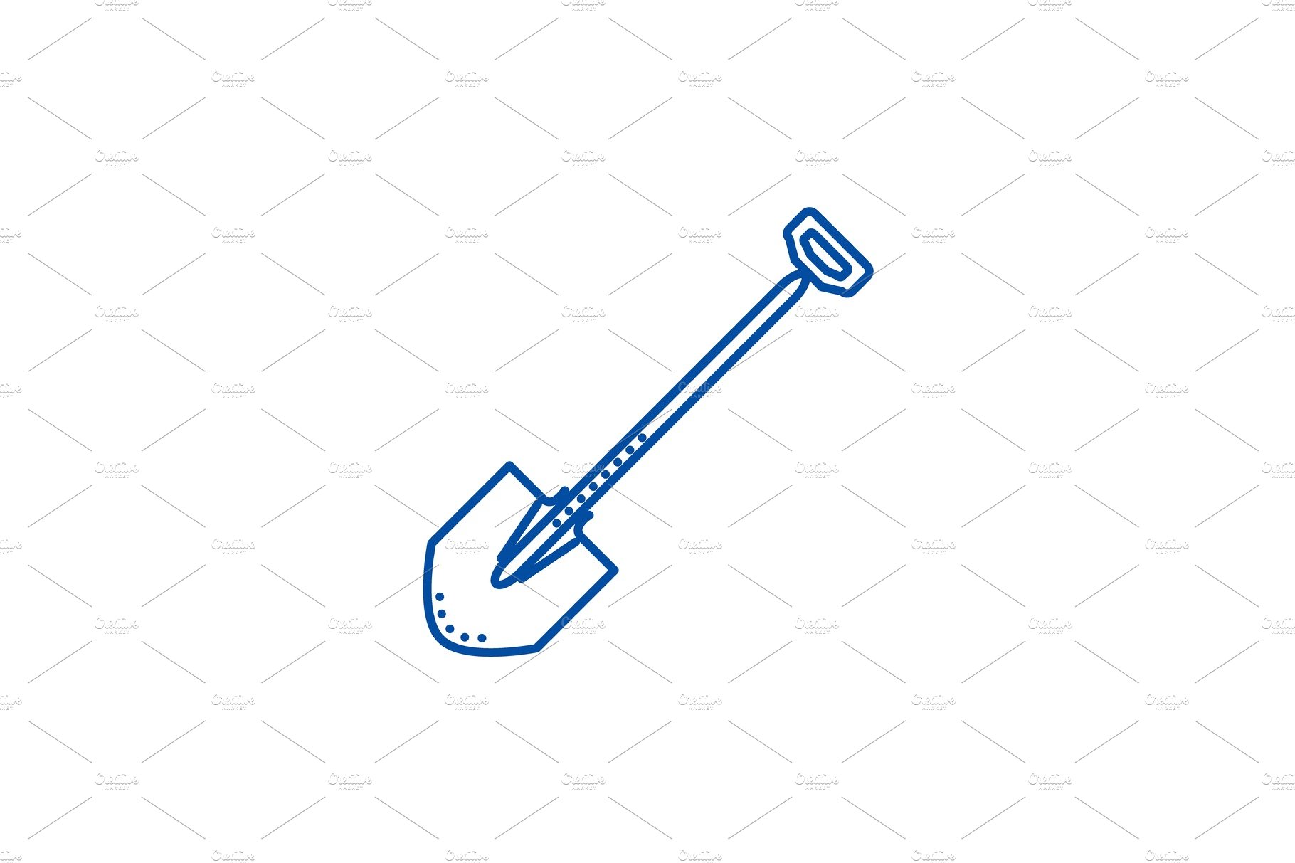 Shovel line icon concept. Shovel cover image.
