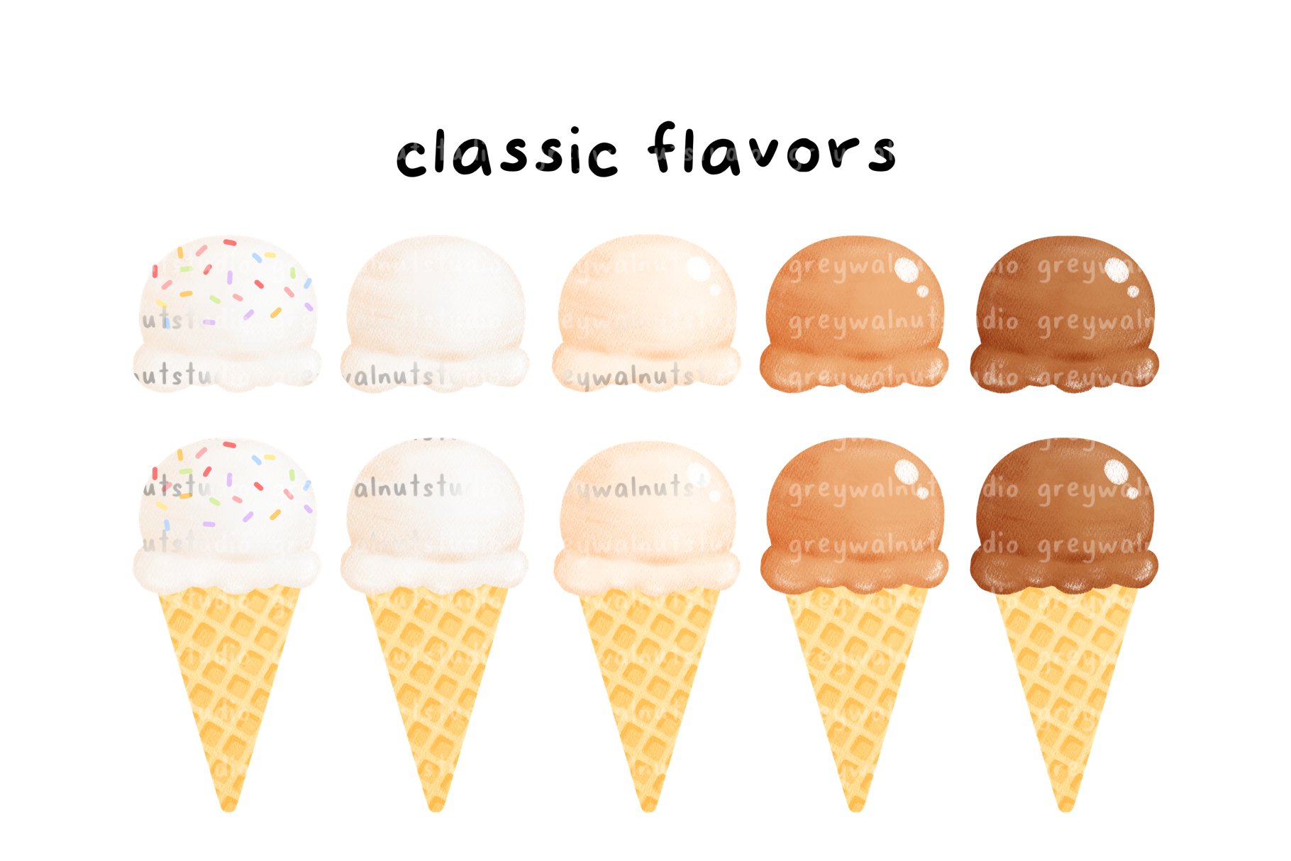 Ice Cream Cones Clipart preview image.