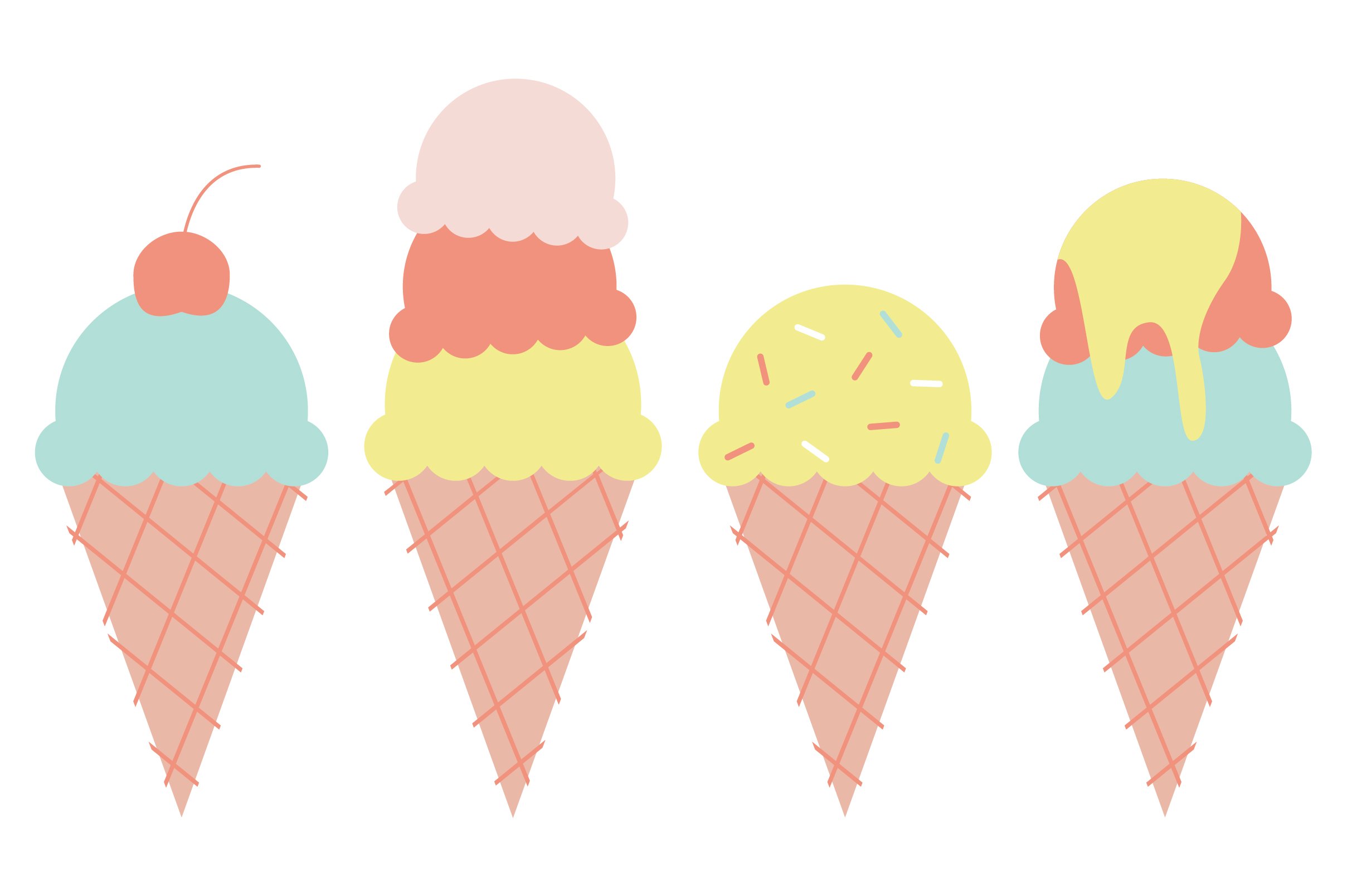 Vector Ice Cream Cones preview image.