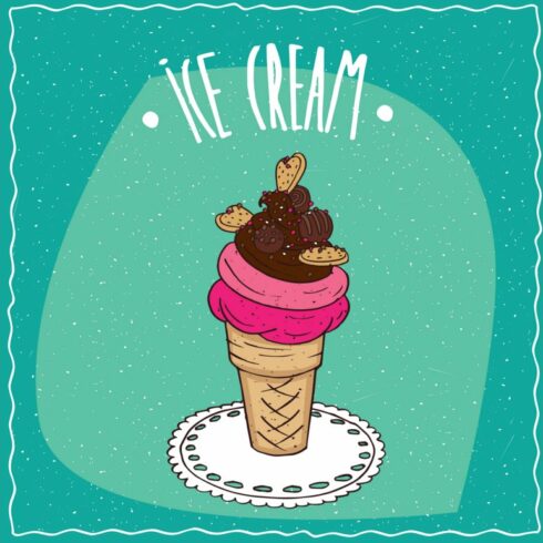 Ice cream with cookies cover image.