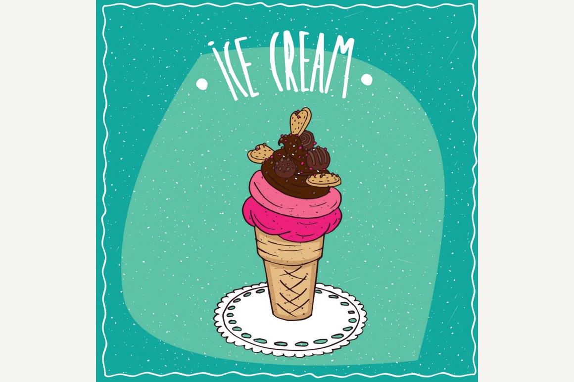 Ice cream with cookies cover image.