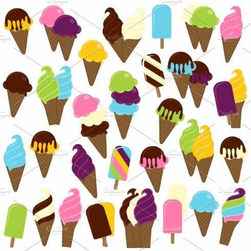 Ice Cream Vectors and Clipart cover image.
