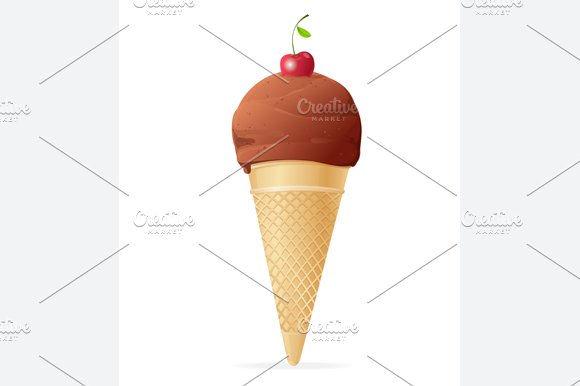 Ice Cream, Cones. Vector preview image.