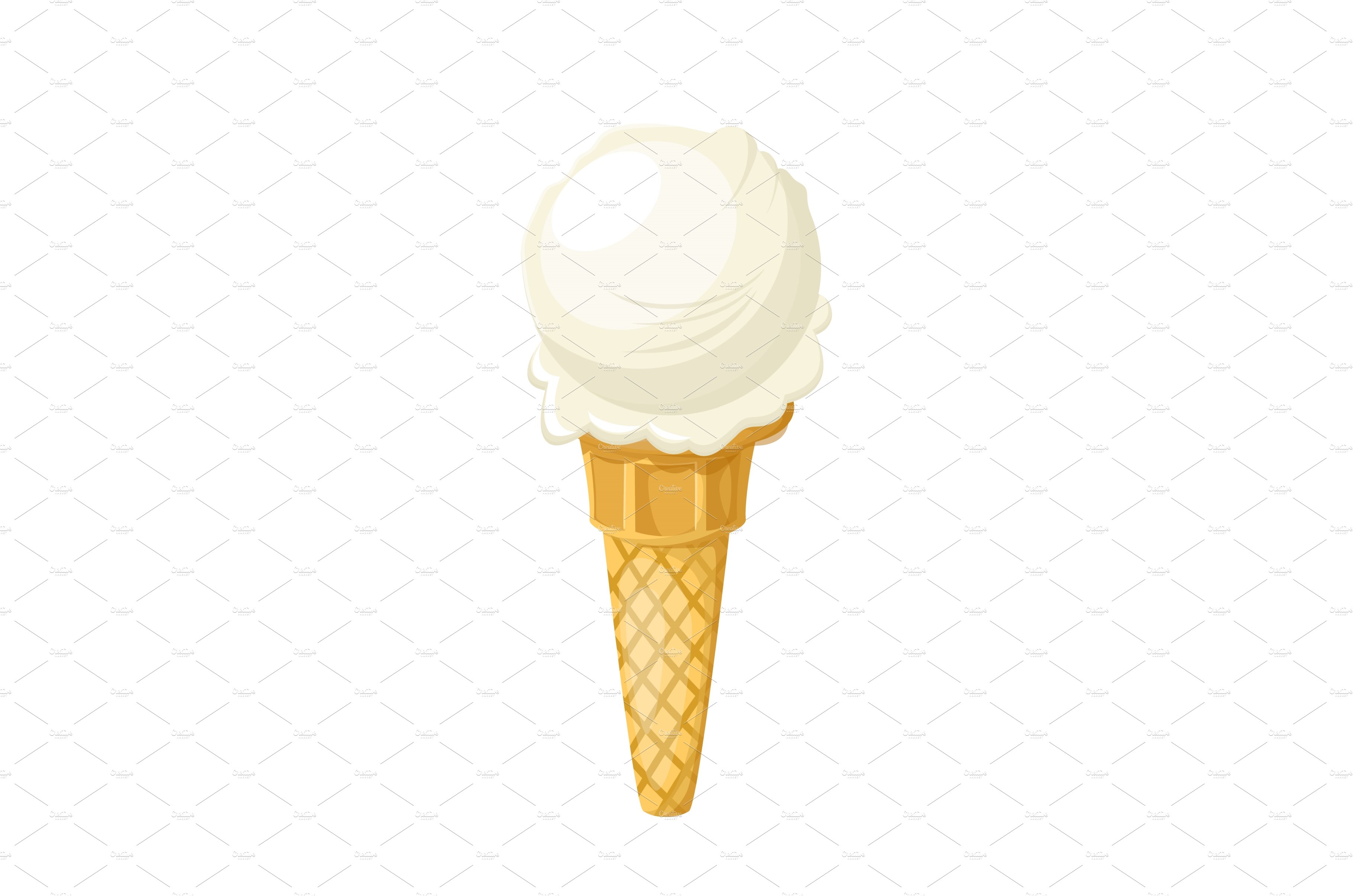 dairy ice cream cartoon vector cover image.