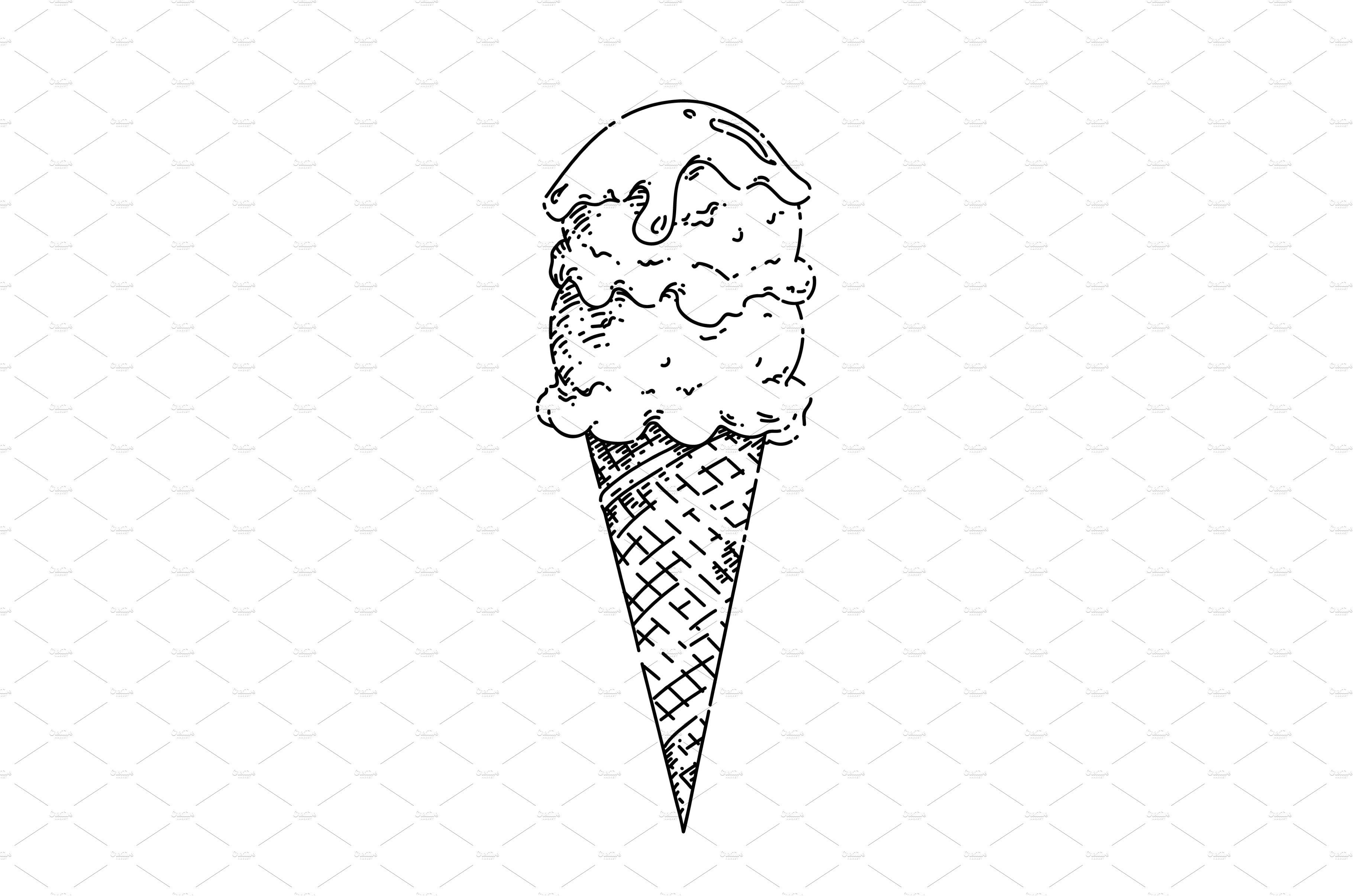 Outline Cute Ice Cream Cup Graphic by griffin stock · Creative Fabrica-anthinhphatland.vn