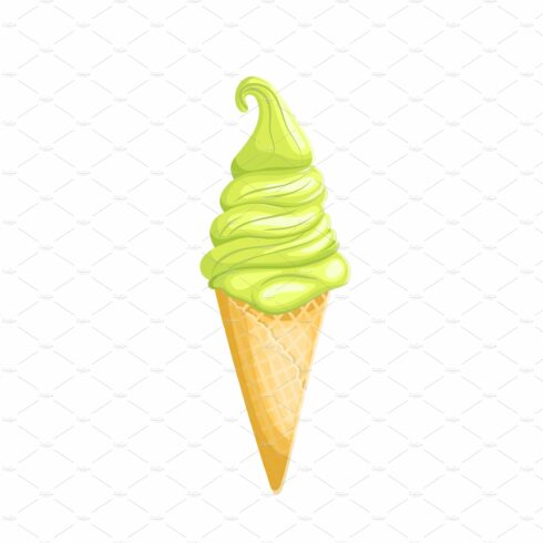 waffle cone ice cream cartoon vector cover image.