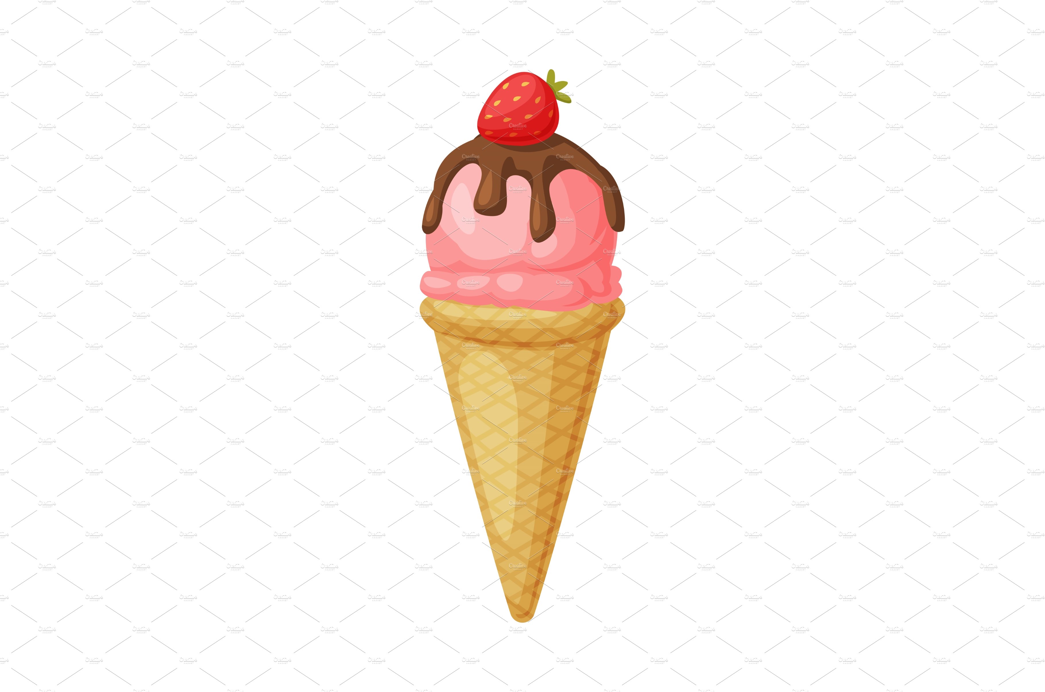 Pink Ice Cream in Waffle Cone with cover image.