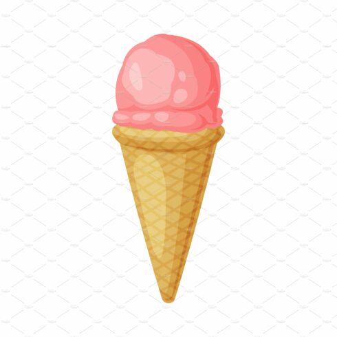 Pink Ice Cream in Waffle Cone as cover image.
