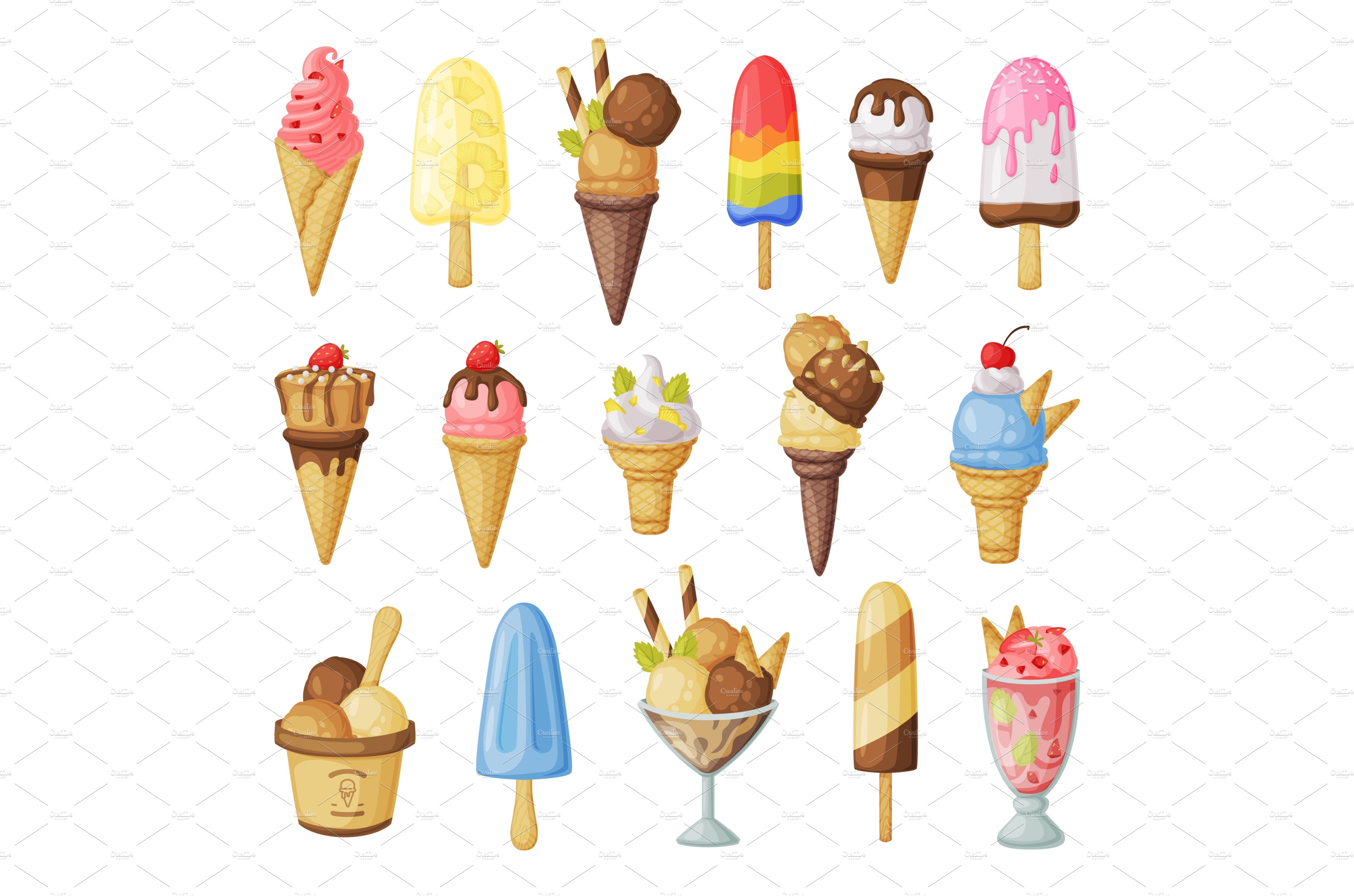 Ice Creams Set, Sweet Tasty cover image.