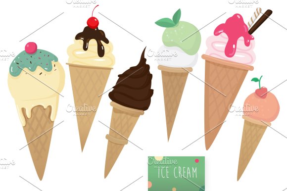Yumm yumm vector ice cream set cover image.