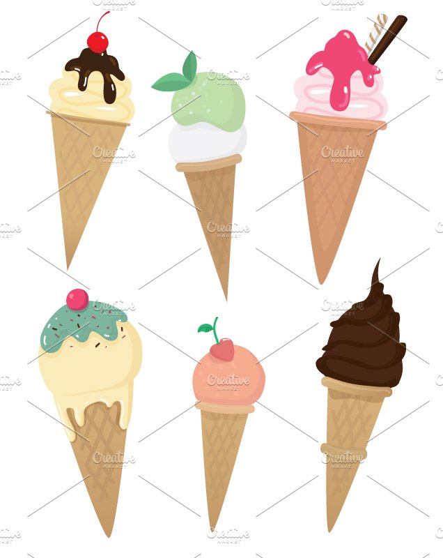 Yumm yumm vector ice cream set preview image.