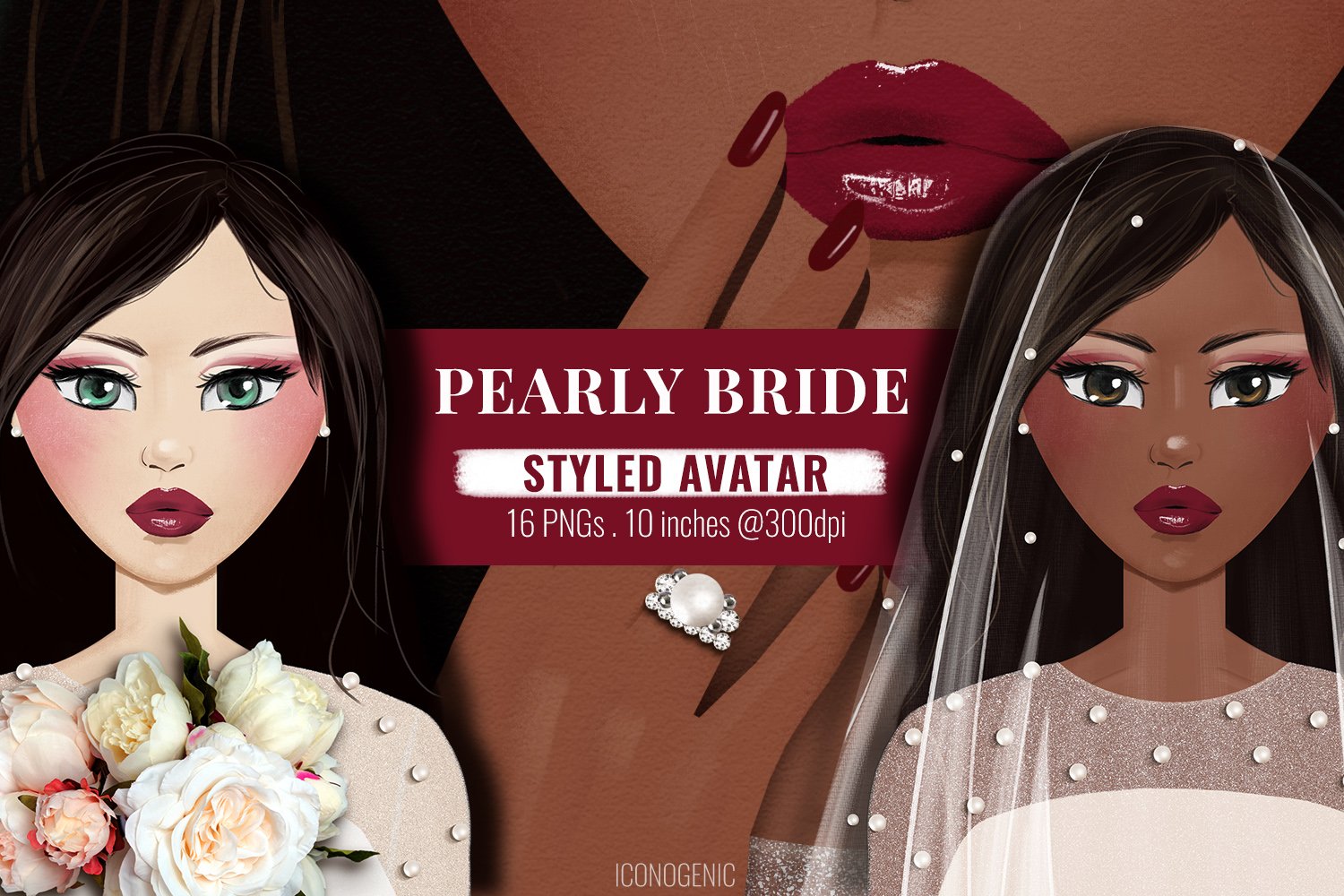 Pearly Bride Styled Avatar Clipart cover image.