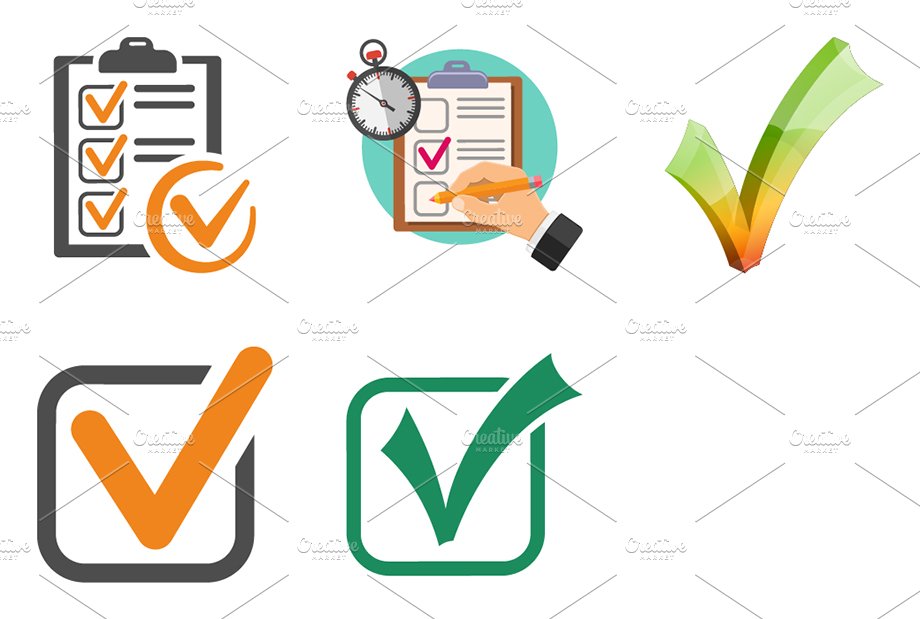 Online Test Concepts and Ticks Icons preview image.