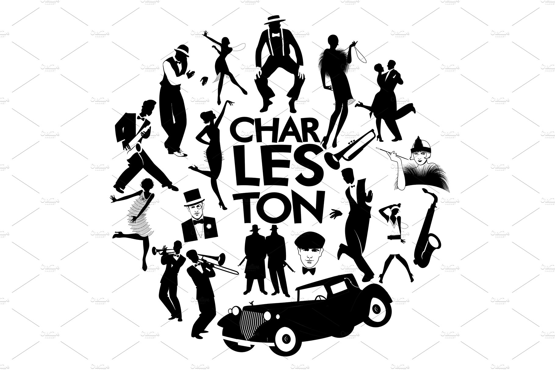 Charleston dance icons cover image.