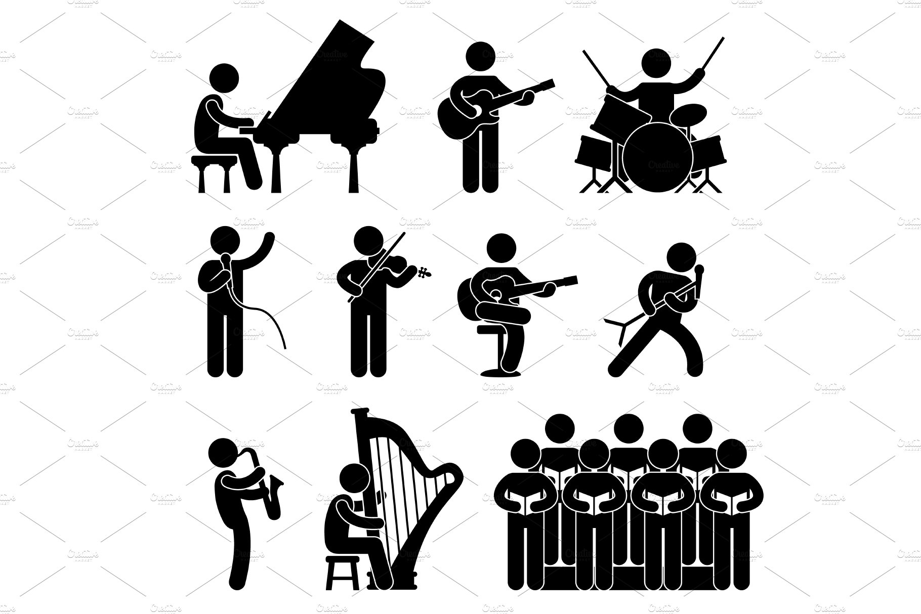 Musician Concert Choir Singer Icons cover image.