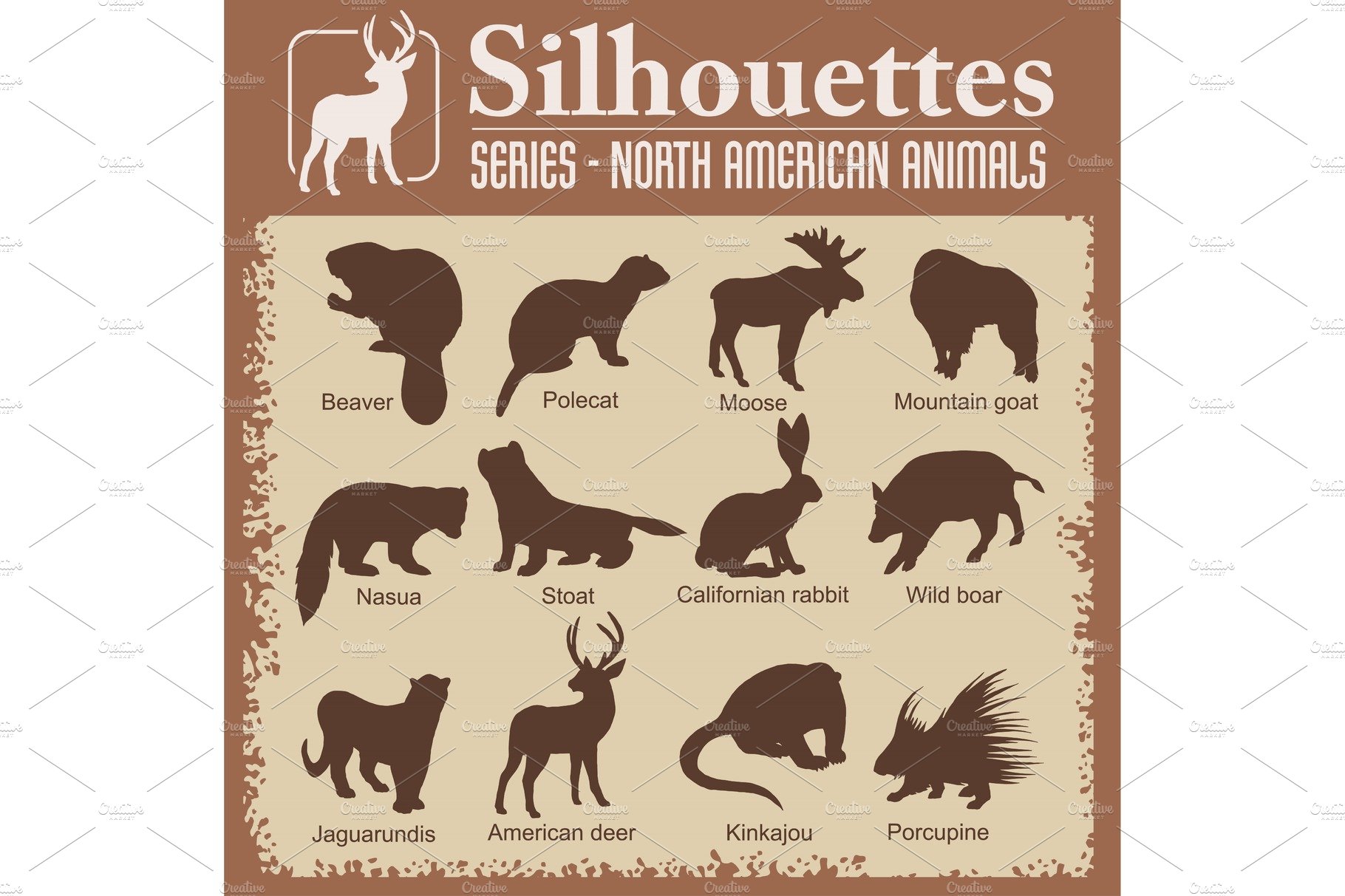 Silhouettes - North American animals cover image.