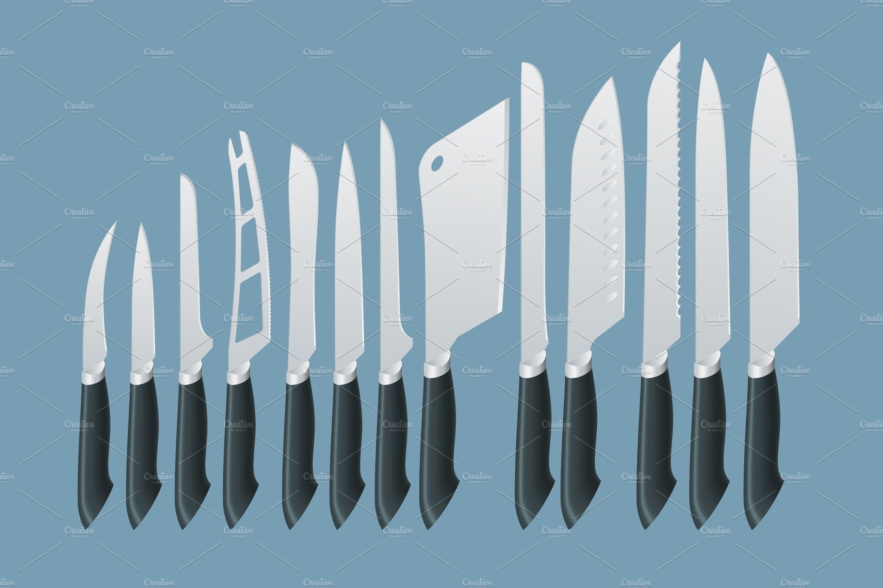 Isometric Knives butcher meat knife cover image.
