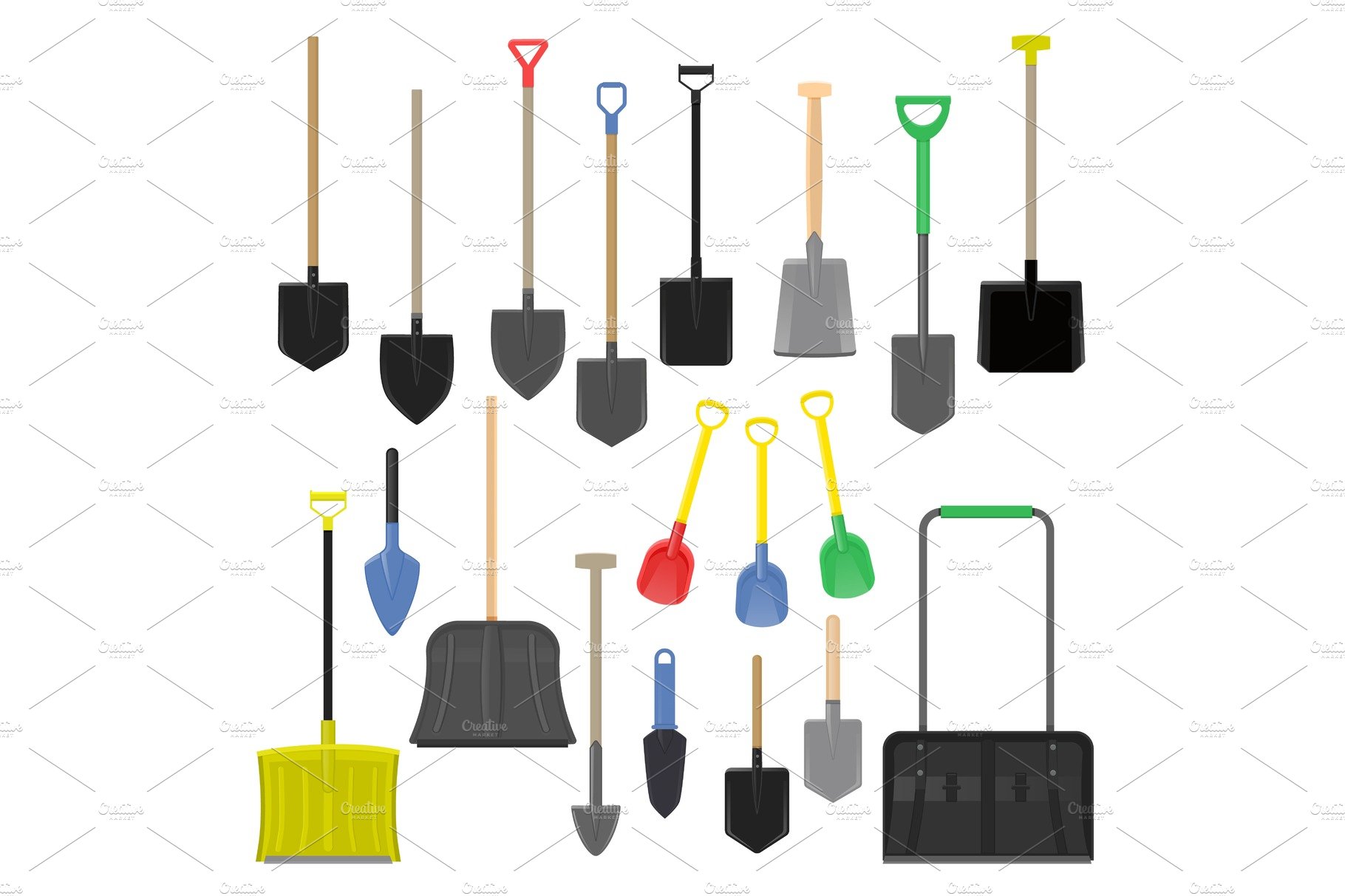 Shovel vector gardening shoveling cover image.