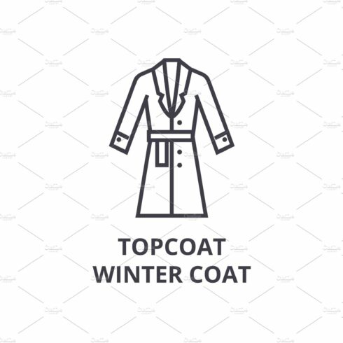 topcoat, winter coat line icon, outline sign, linear symbol, vector, flat i... cover image.