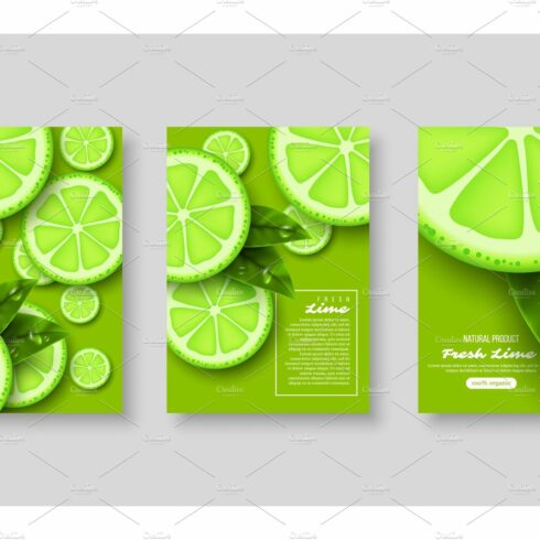 Sliced lime poster set. cover image.