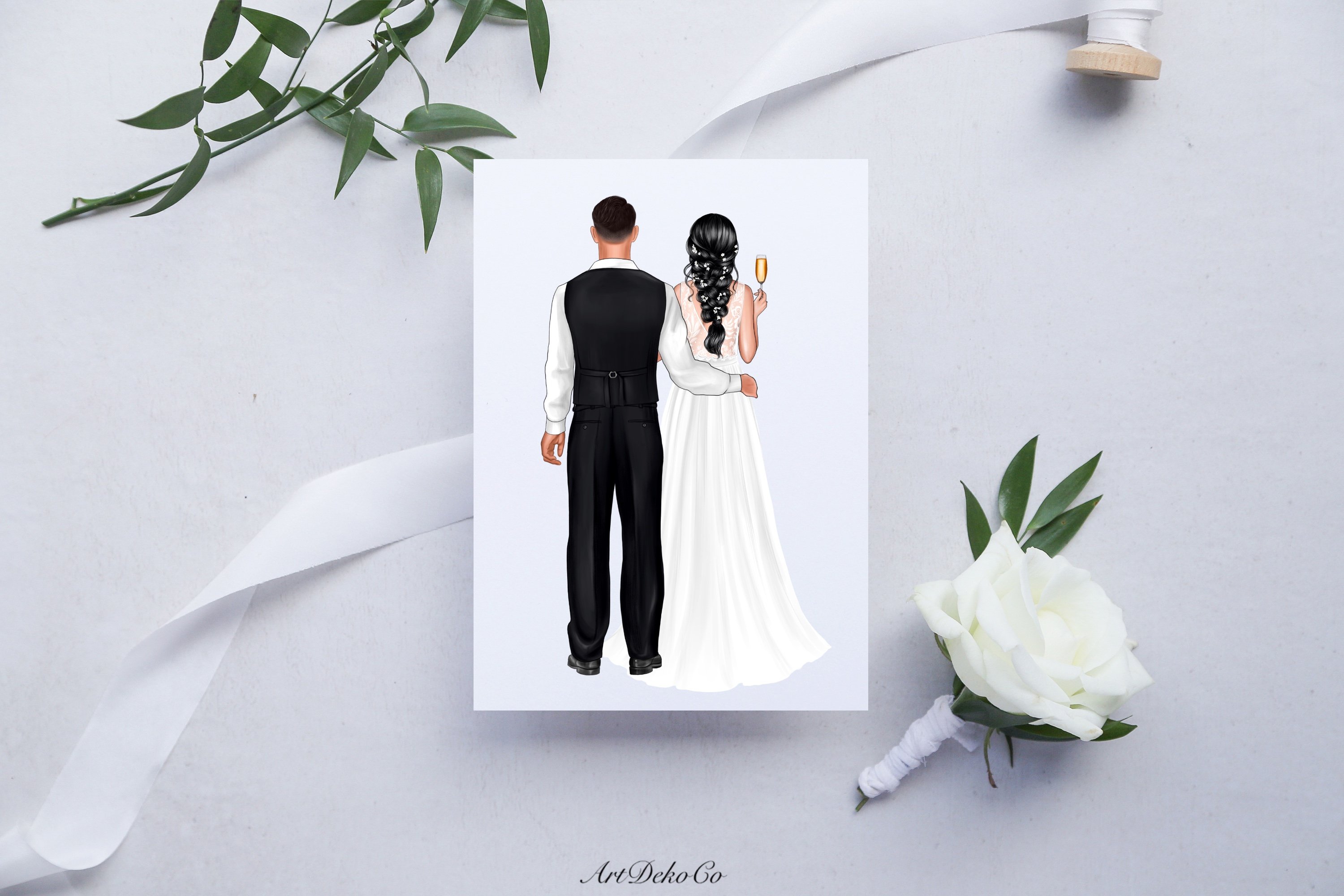 Wedding Day Clipart, Just Married preview image.