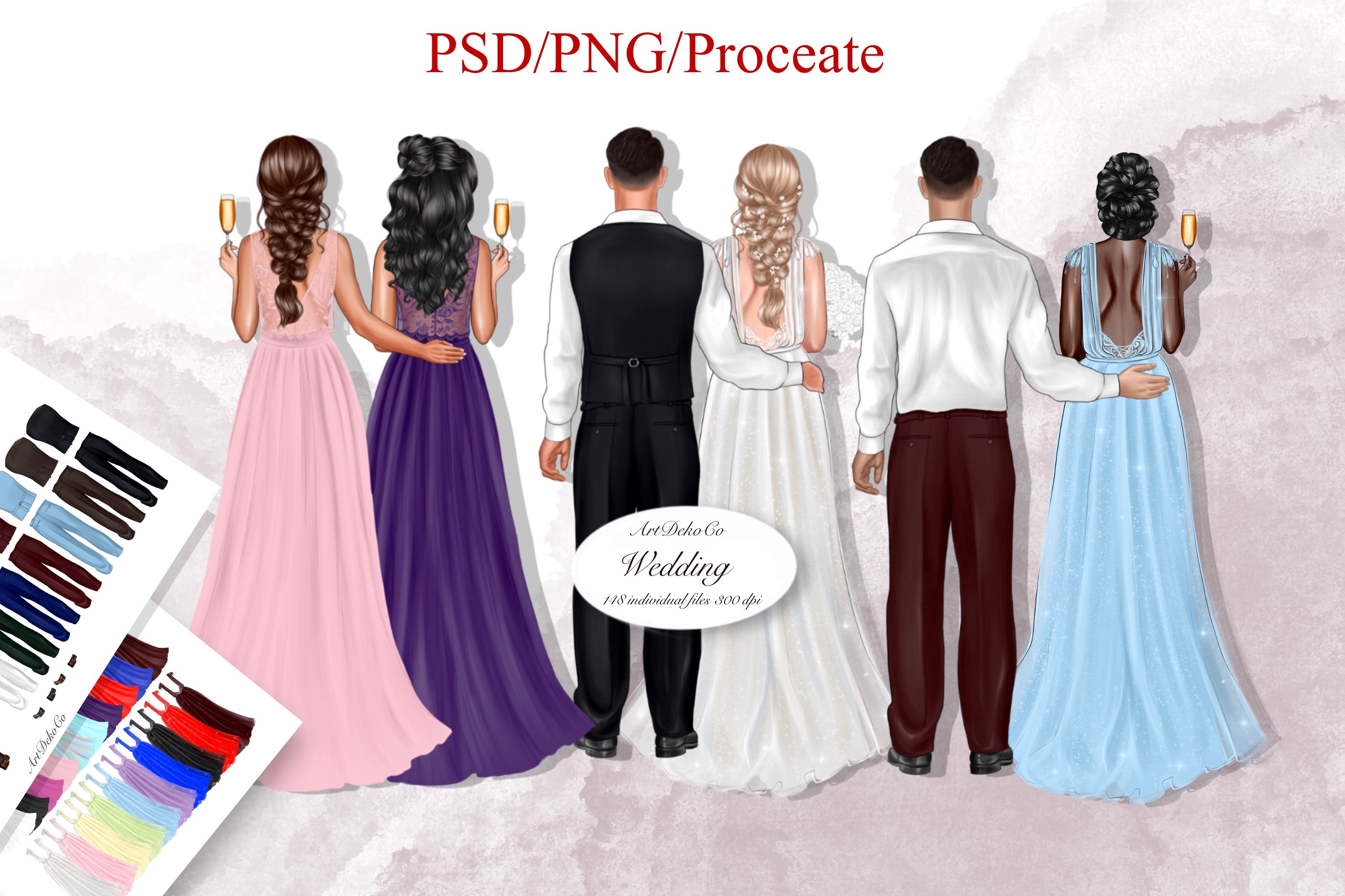 Wedding Day Clipart, Just Married cover image.