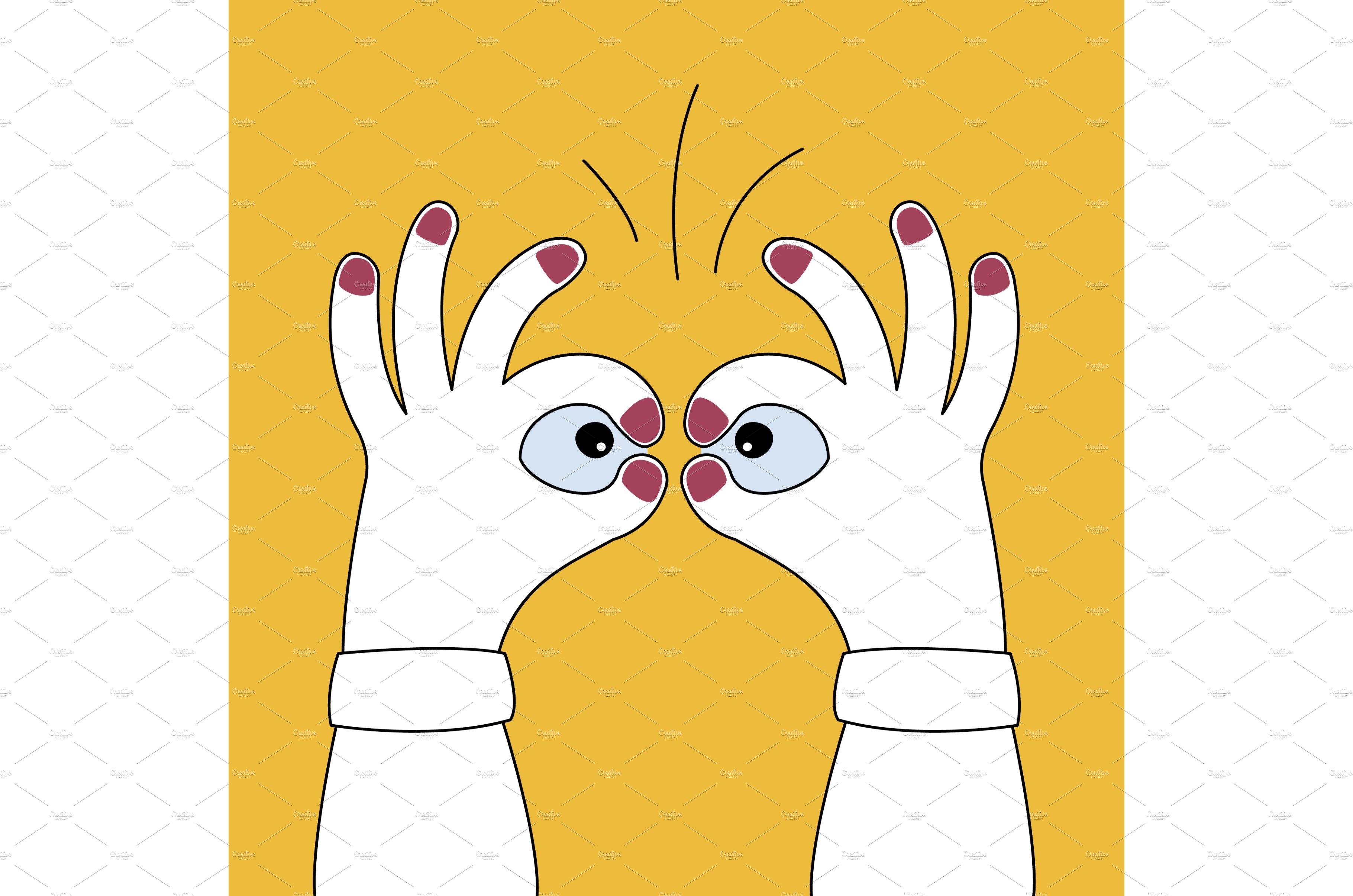 Hands depict binocular. cover image.