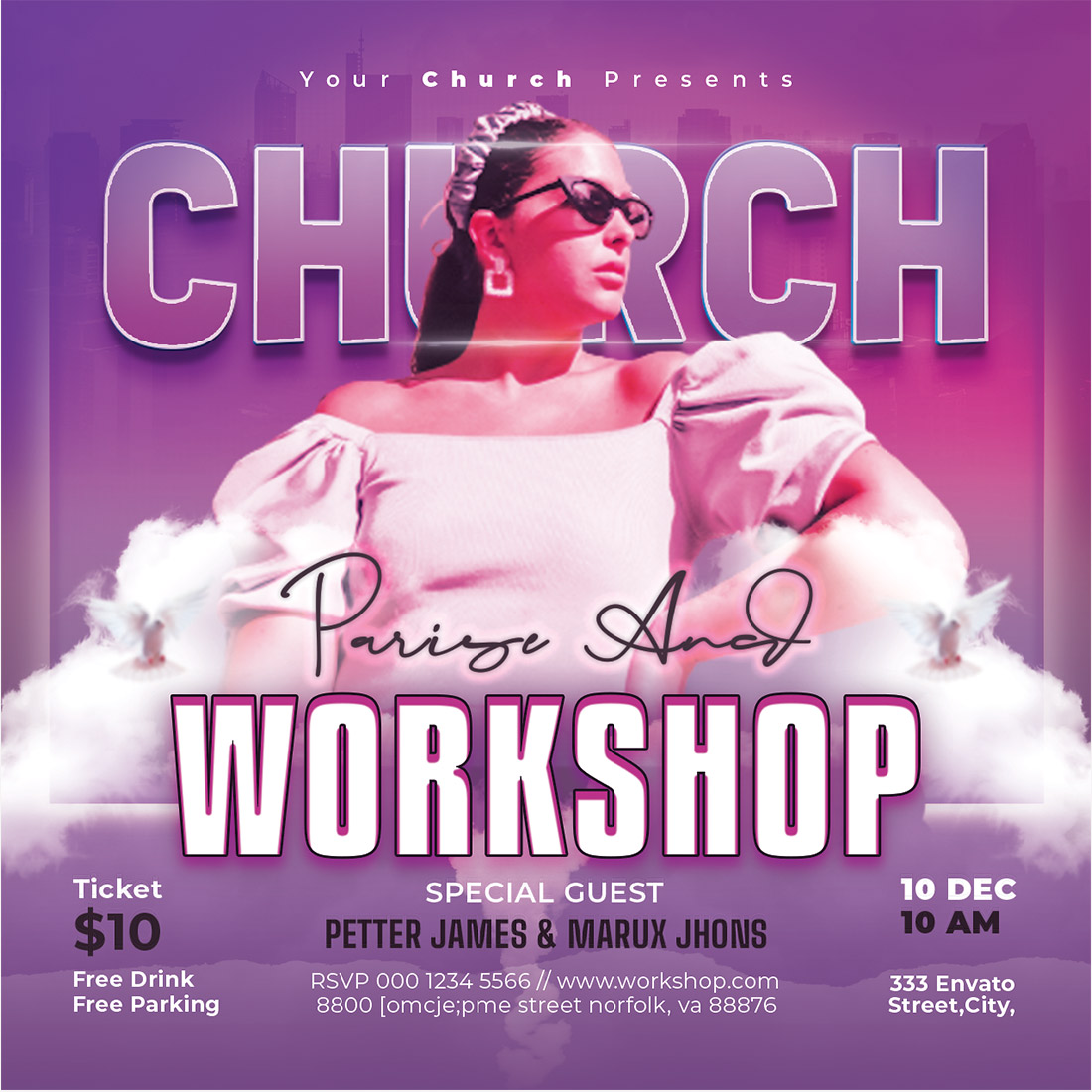 Church Flyer Template preview image.