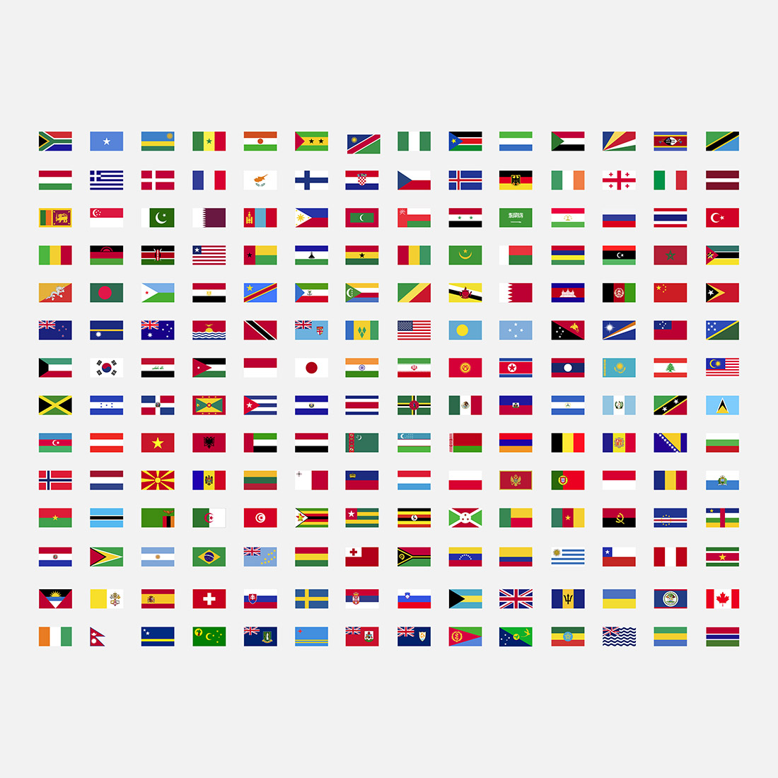 196 countries flags preview image.