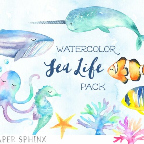 Sweet Sea Life Watercolor Pack cover image.