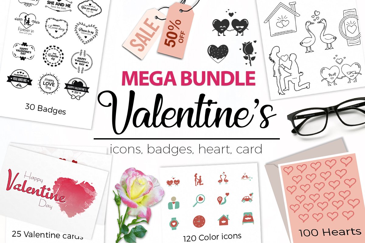 Valentines Designs Mega Bundle cover image.