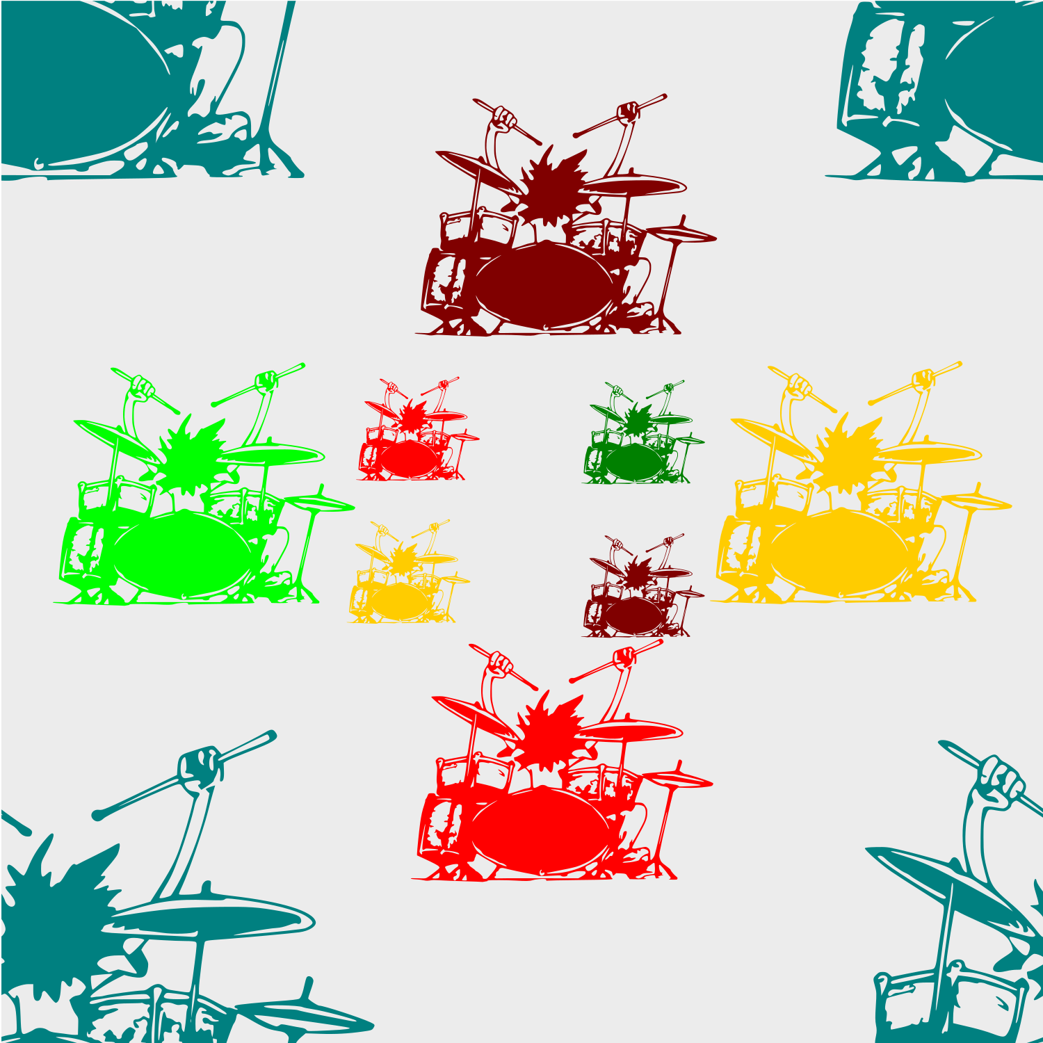 Rock and drums, present, postcards pinterest preview image.