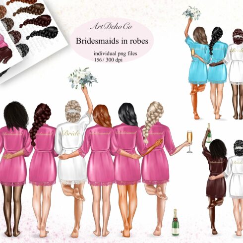 Clipart of bridesmaid wearing robes cover image.