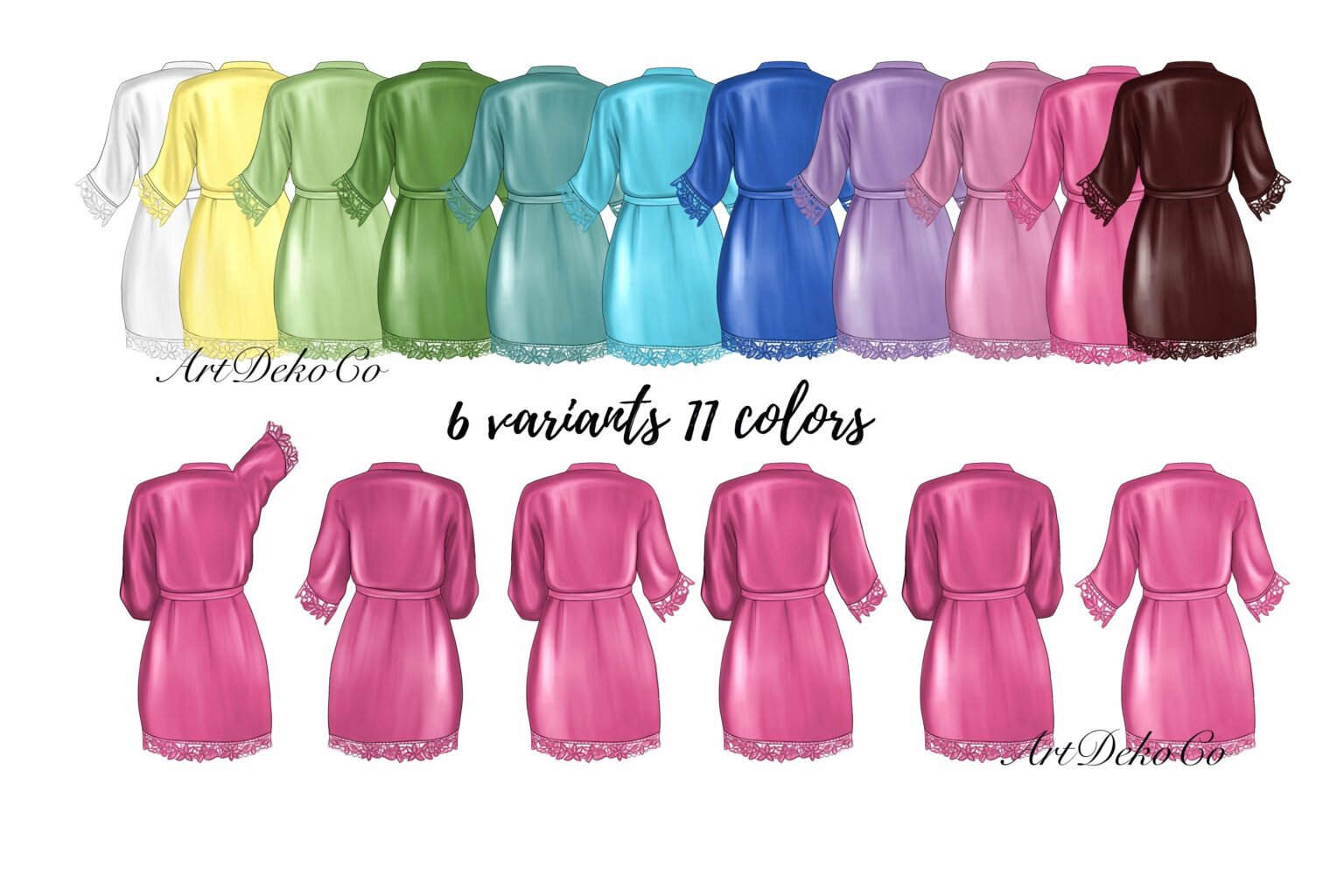 Clipart of bridesmaid wearing robes MasterBundles