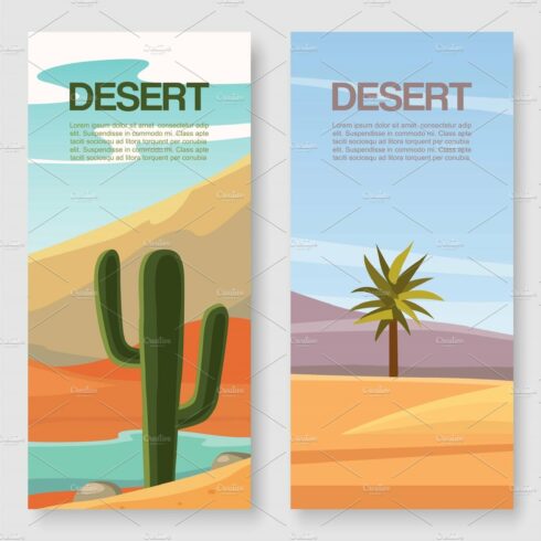 Desert travel vector illutration of cover image.