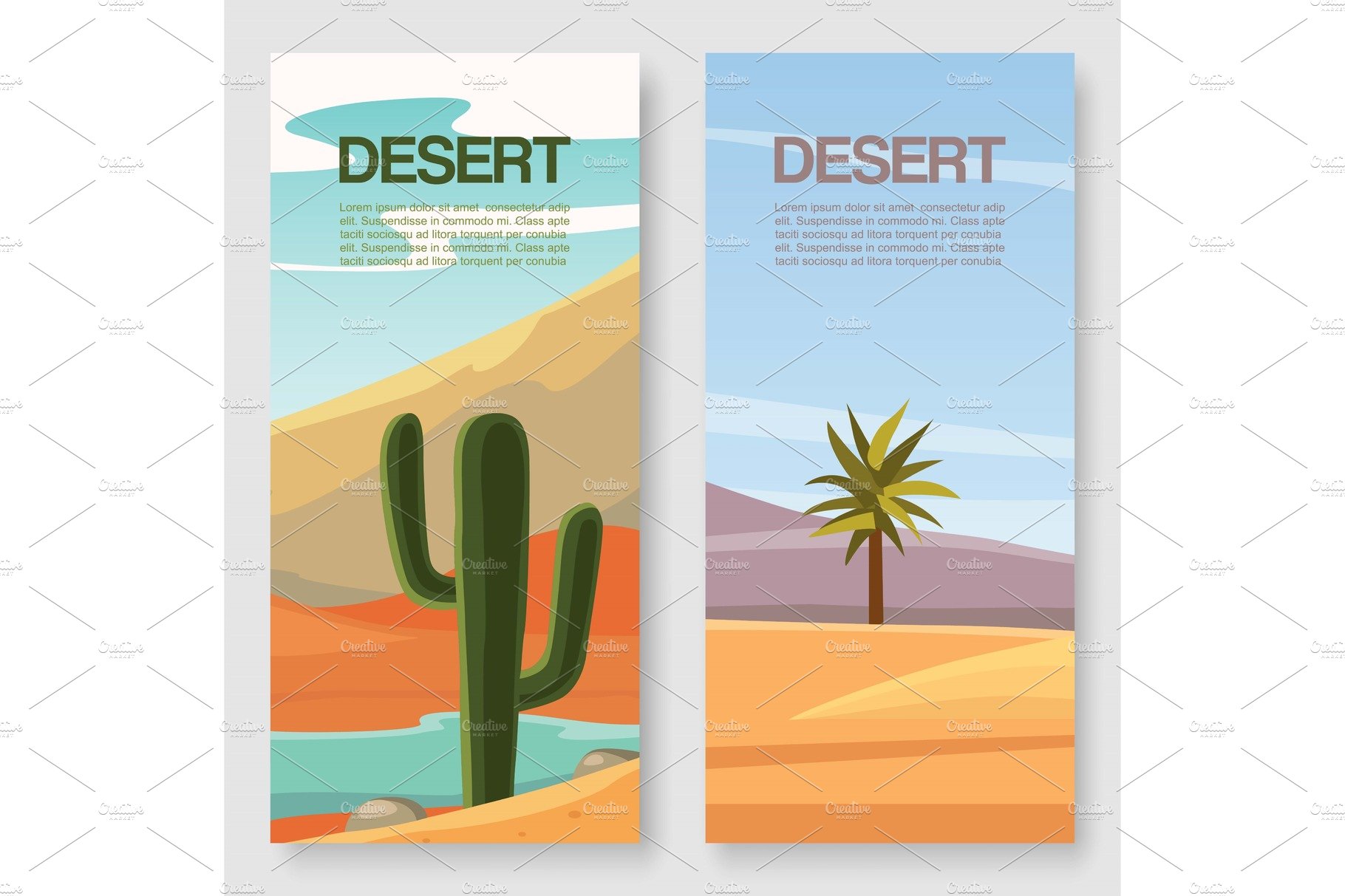 Desert travel vector illutration of cover image.