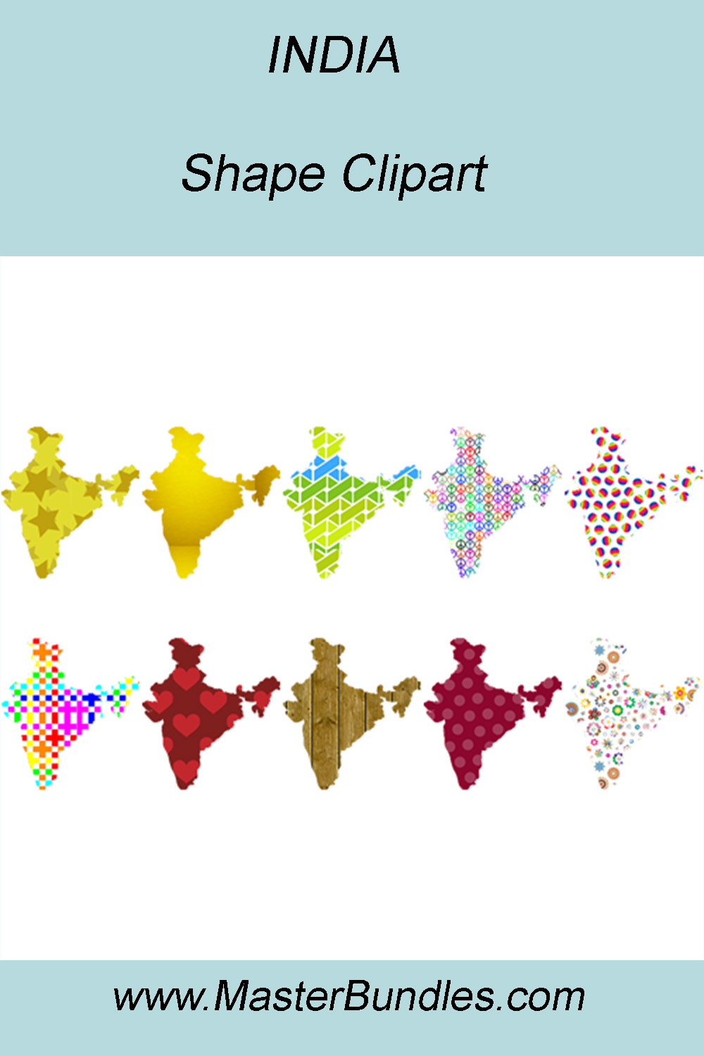 INDIA SHAPE CLIPART ICONS pinterest preview image.