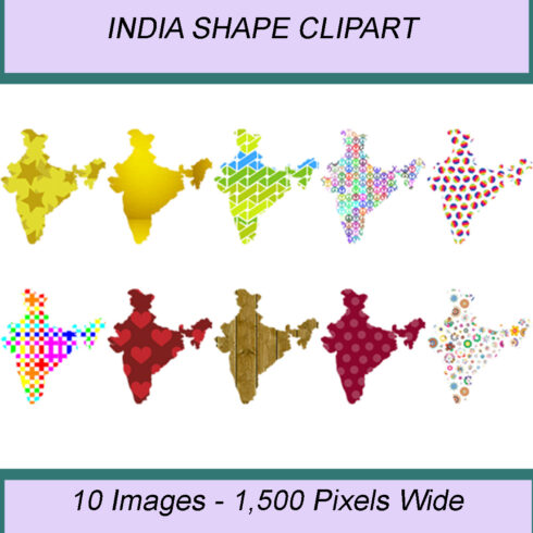INDIA SHAPE CLIPART ICONS cover image.
