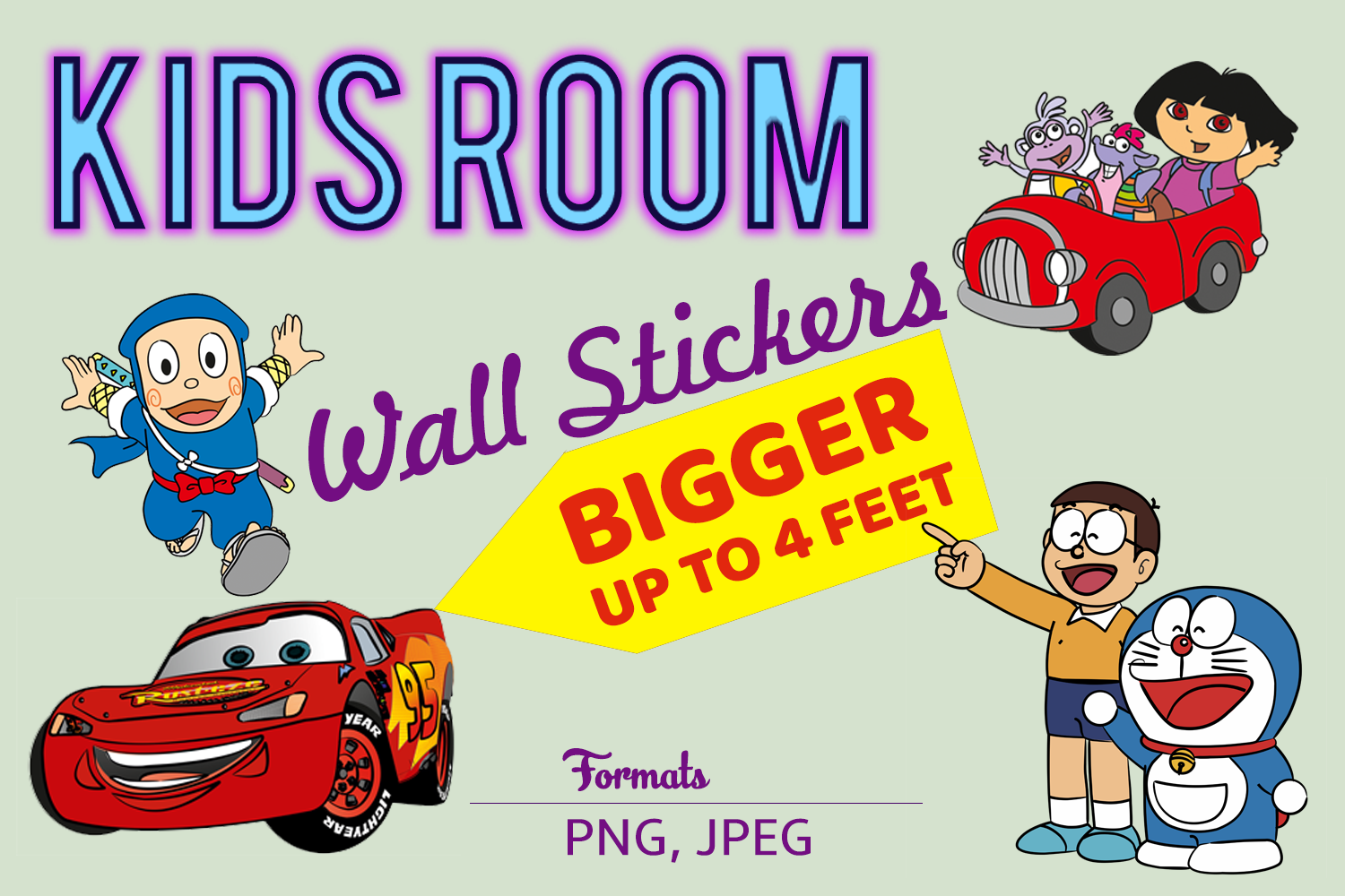 Kids Room Sticker designs pinterest preview image.