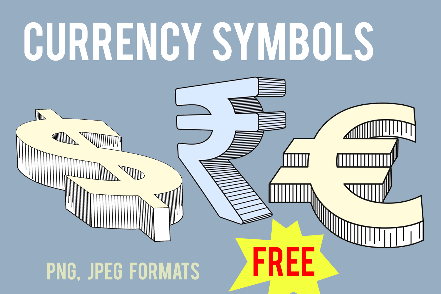 Currency symbols pinterest preview image.