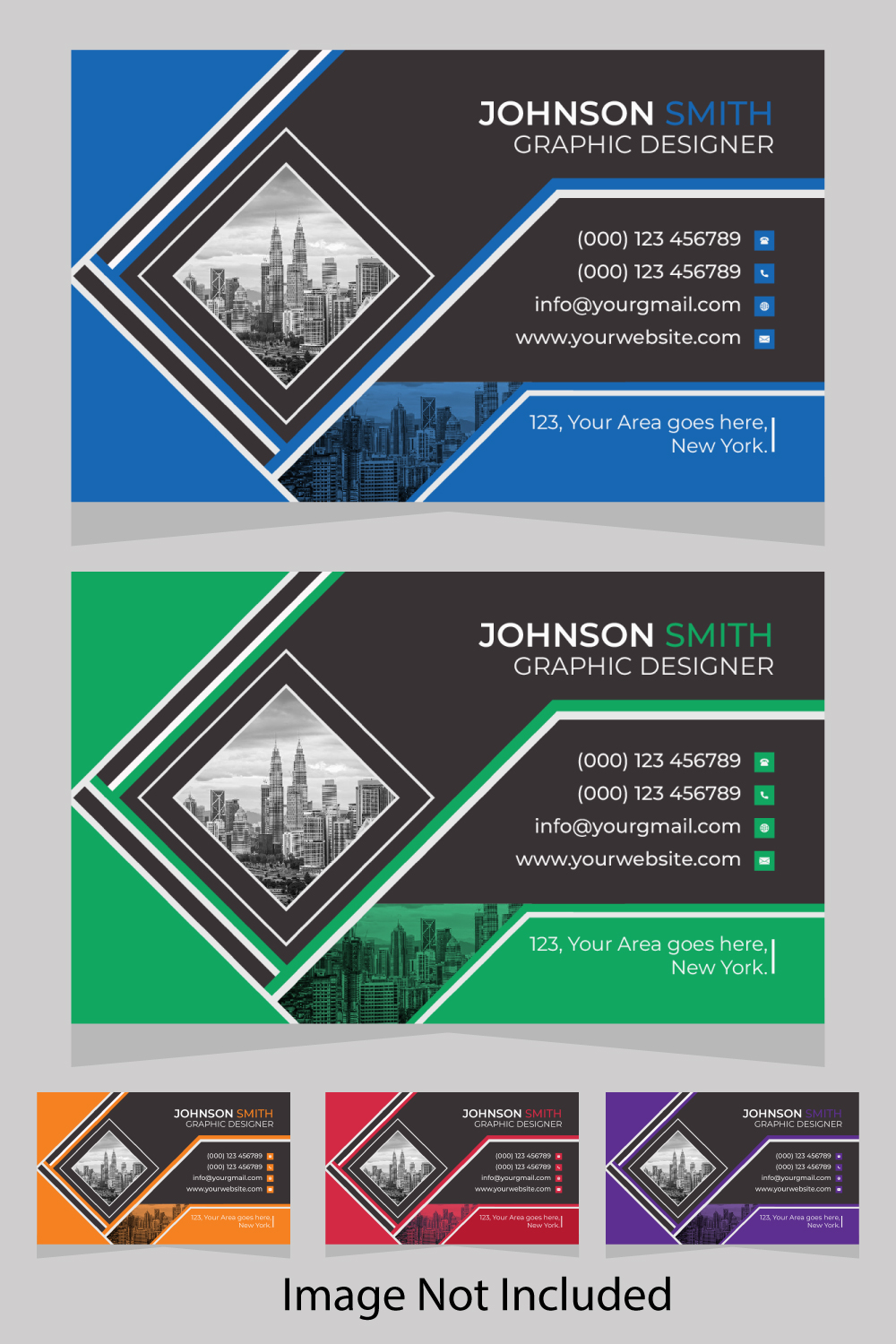 New Business Card Template pinterest preview image.