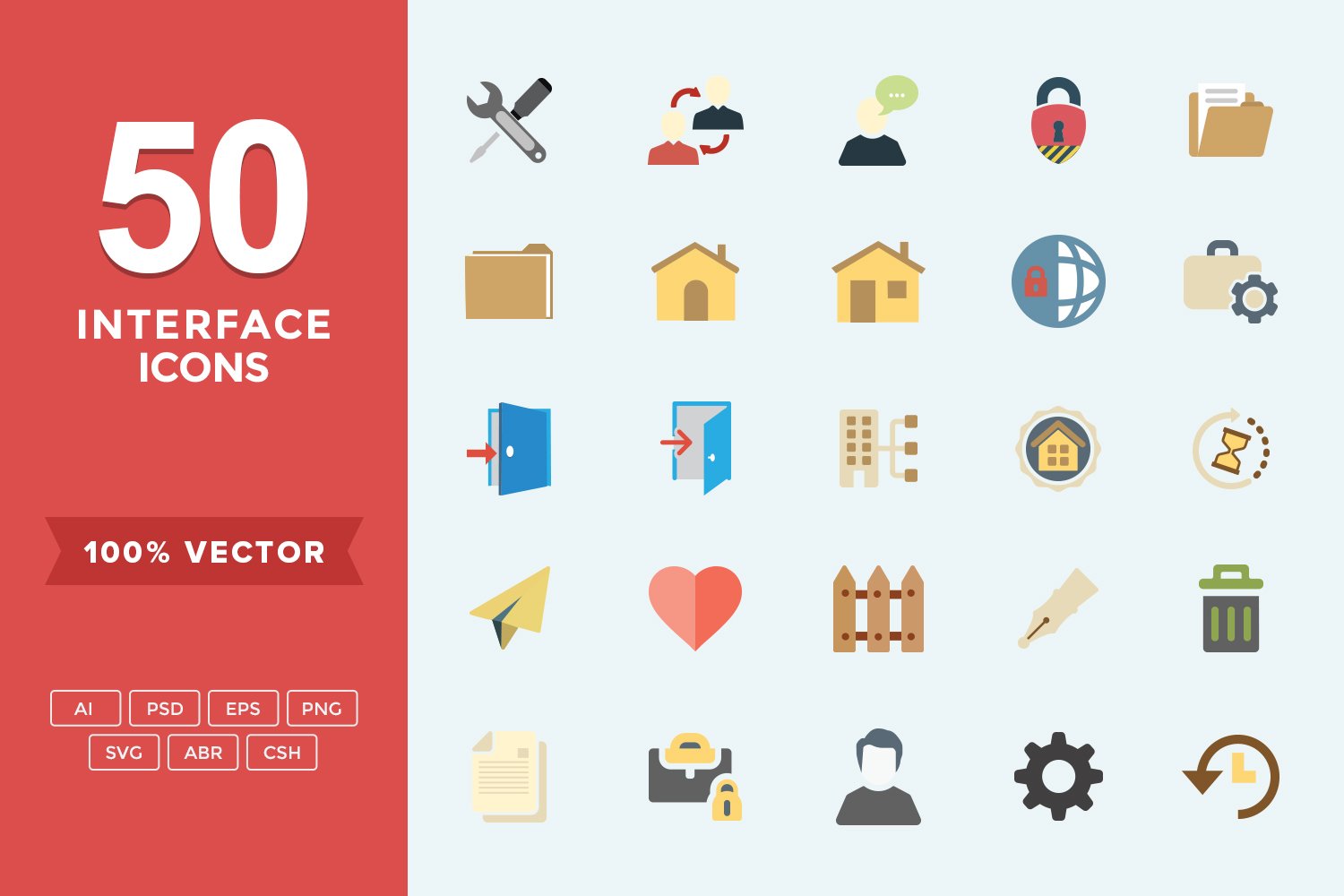 Flat Icons Interface Set cover image.