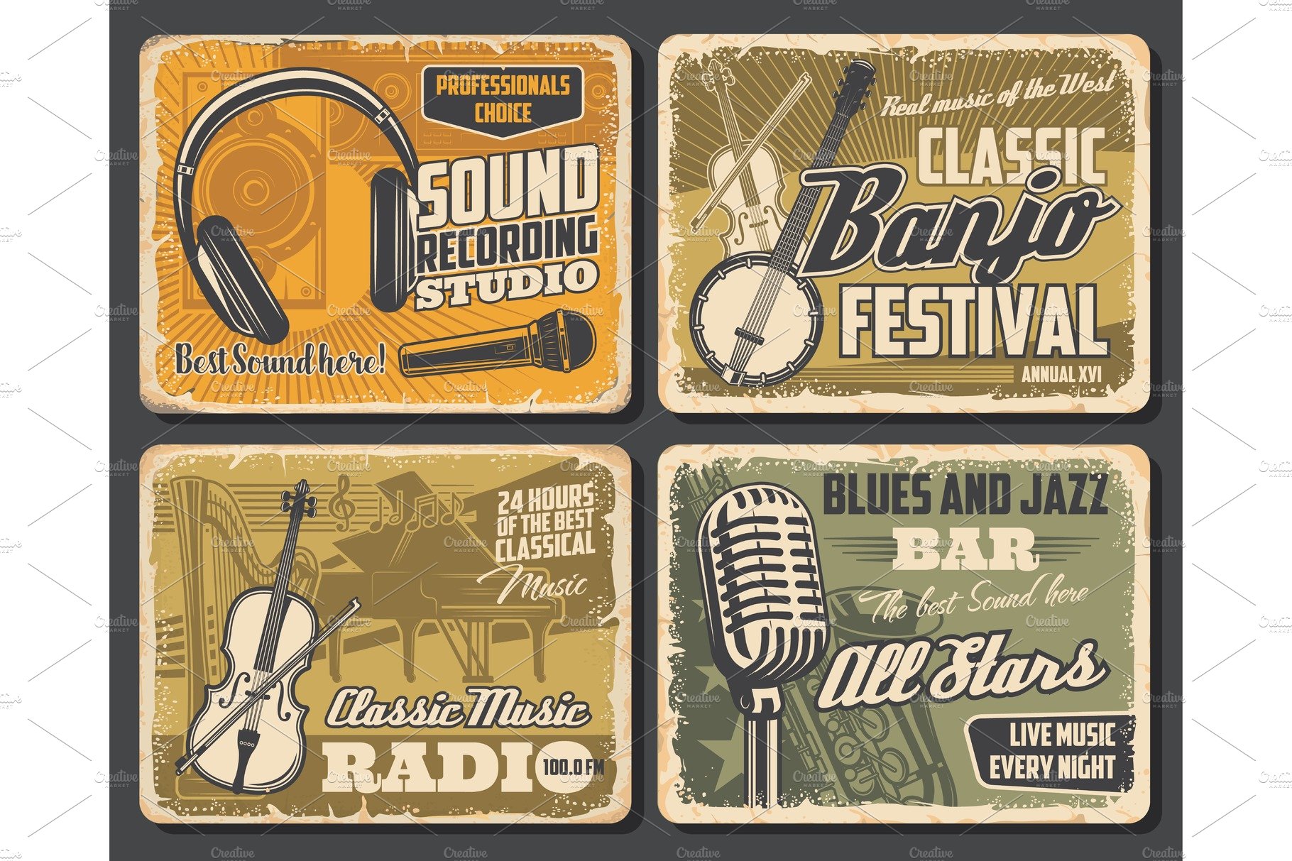 Music instruments, festival, sound cover image.